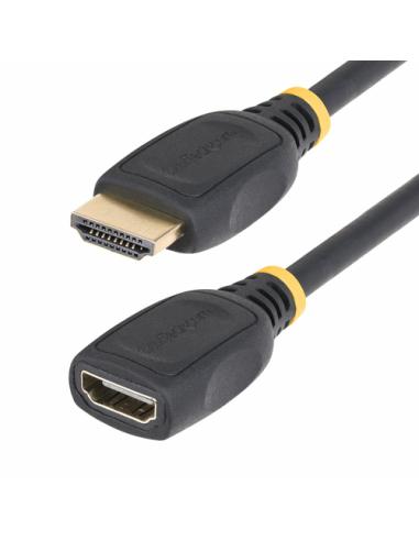StarTech.com Cable HDMI 2.0 de Extensión Alargador de 18in (0,5m) - Cable HDMI de Alta Velocidad Ahorrador de Puertos - 4K 60Hz 