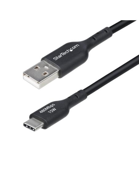 StarTech.com Cable de Carga USB-A a USB-C de 2m - Cable de Carga USB Tipo C - Carga Rápida de 3A - Cable de Transferencia de Dat