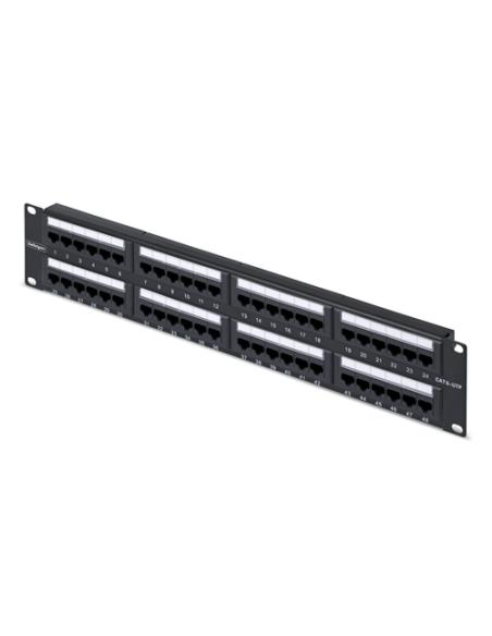 StarTech.com Panel de Parcheo 2U de 48 Puertos Cat6 RJ45 de Montaje en Rack de Servidores - UTP -Tipo 110 Punch Down - Panel de 