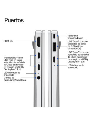HP EliteBook X G2i 14 inch Notebook Next Gen AI PC Wolf Pro Security Edition Copilot+ PC Intel Core Ultra 5 325 Portátil 35,6 cm