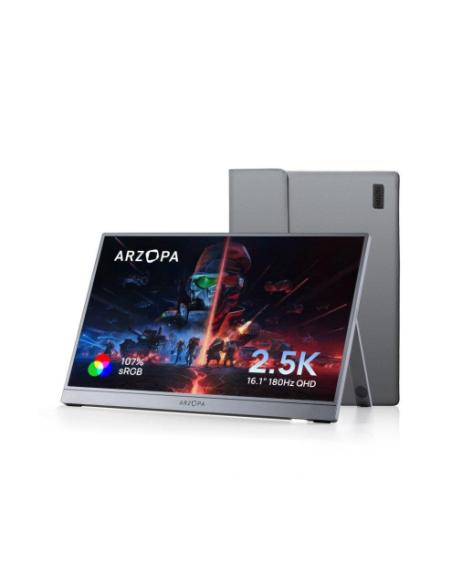 MONITOR PORTATIL ARZOPA Z3FC / 16.1" / 2.5K QHD / PANEL IPS / 180 HZ / FREESYNC / HDR10 / PANTALLA EXTERNA USB-C / MINI HDMI / A