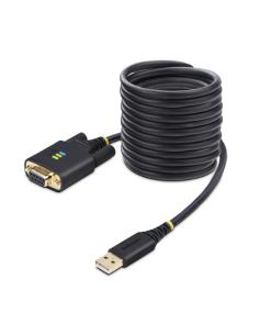 StarTech.com Cable Adaptador USB a Serie de Módem Nulo de 3m - Retención COM - Tornillos Intercambiables DB9 - USB a RS232 - Ser
