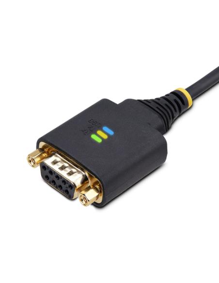 StarTech.com Cable Adaptador USB a Serie de Módem Nulo de 3m - Retención COM - Tornillos Intercambiables DB9 - USB a RS232 - Ser