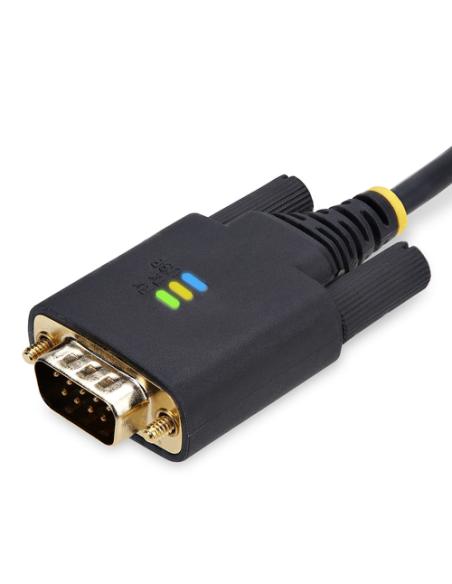 StarTech.com Cable Adaptador USB a Serie de Módem Nulo de 3m - Retención COM - Tornillos Intercambiables DB9 - USB a RS232 - Ser