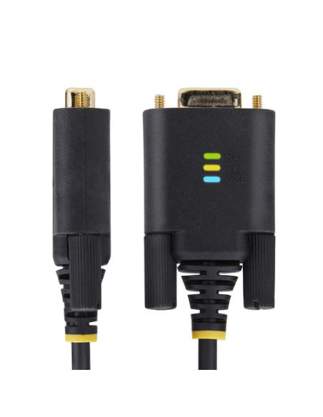StarTech.com Cable Adaptador USB a Serie de Módem Nulo de 1m - Retención COM - Tornillos Intercambiables DB9 - USB a RS232 - Ser
