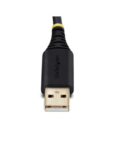 StarTech.com Cable Adaptador USB a Serie de Módem Nulo de 1m - Retención COM - Tornillos Intercambiables DB9 - USB a RS232 - Ser