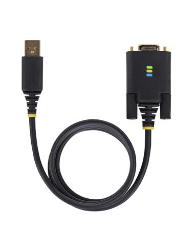 StarTech.com Cable Adaptador USB a Serie de Módem Nulo de 1m - Retención COM - Tornillos Intercambiables DB9 - USB a RS232 - Ser