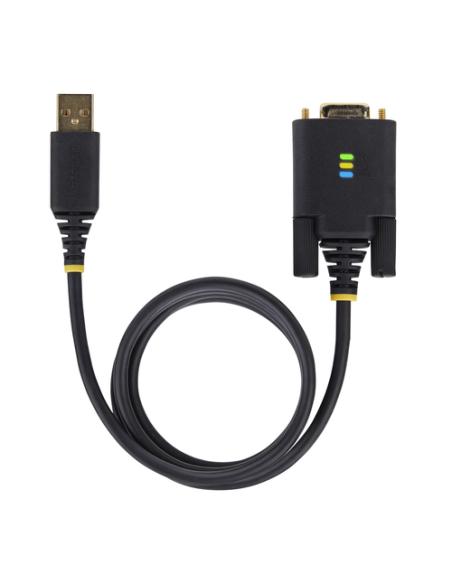 StarTech.com Cable Adaptador USB a Serie de Módem Nulo de 1m - Retención COM - Tornillos Intercambiables DB9 - USB a RS232 - Ser