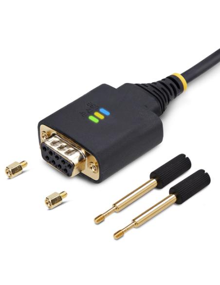 StarTech.com Cable Adaptador USB a Serie de Módem Nulo de 1m - Retención COM - Tornillos Intercambiables DB9 - USB a RS232 - Ser