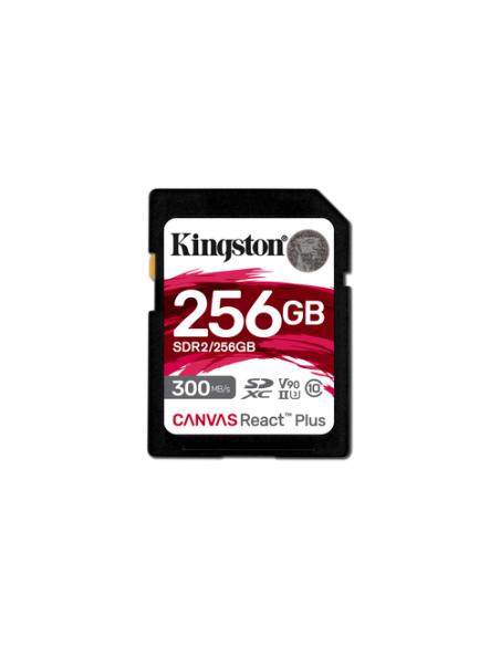 Kingston Technology 256GB Canvas React Plus SDXC UHS-II 300R/260W U3 V90 for Full HD/4K/8K
