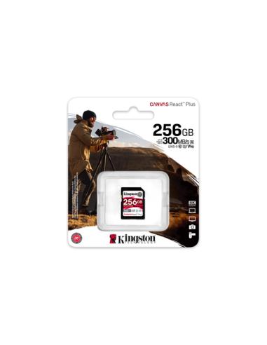 Kingston Technology 256GB Canvas React Plus SDXC UHS-II 300R/260W U3 V90 for Full HD/4K/8K