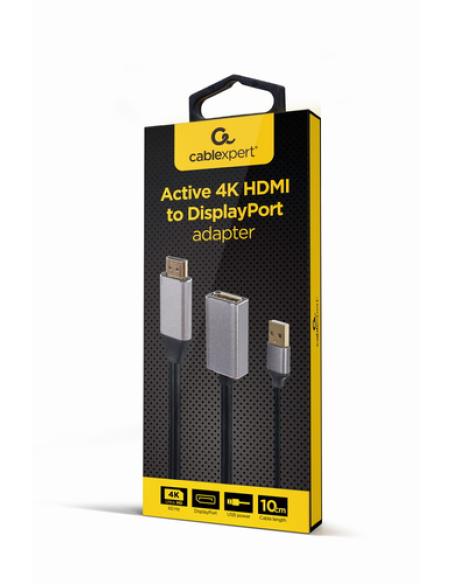 Gembird A-HDMIM-DPF-02 adaptador de cable de vídeo 0,1 m HDMI tipo A (Estándar) DisplayPort Negro