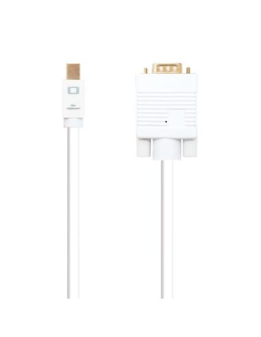 Nanocable Cable conversor Mini DP a VGA, Mini DP/M - VGA/M, Blanco, 5.0 M