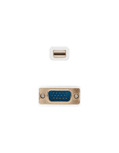 Nanocable Cable conversor Mini DP a VGA, Mini DP/M - VGA/M, Blanco, 5.0 M