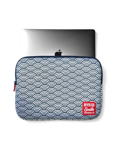 Smile Laptop sleeve Kimono 1¡"13-14" Seigaiha