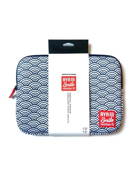 Smile Laptop sleeve Kimono 1¡"13-14" Seigaiha