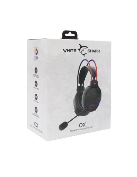 White Shark OX auricular y casco Auriculares Alámbrico Juego Negro