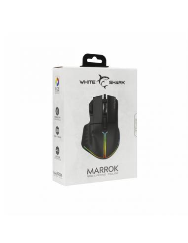 White Shark MARROK Black ratón Oficina mano derecha USB tipo A Óptico 12000 DPI