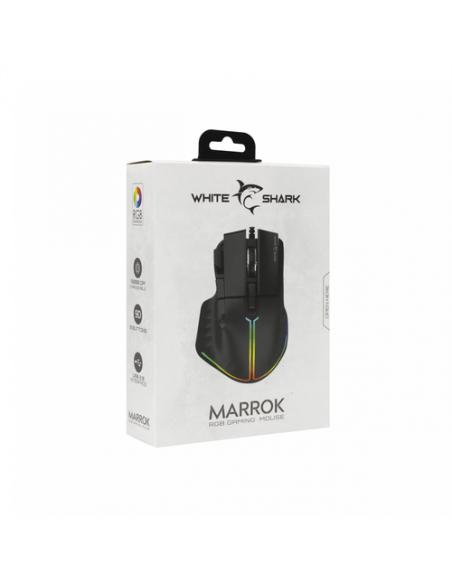 White Shark MARROK Black ratón Oficina mano derecha USB tipo A Óptico 12000 DPI