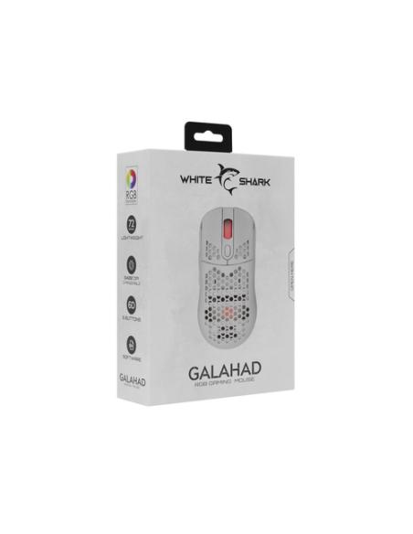 White Shark GALAHAD White ratón Juego Ambidextro USB tipo A Óptico 7200 DPI