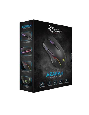 White Shark GM-5003 AZARAH ratón Juego Ambidextro USB tipo A Óptico 6400 DPI