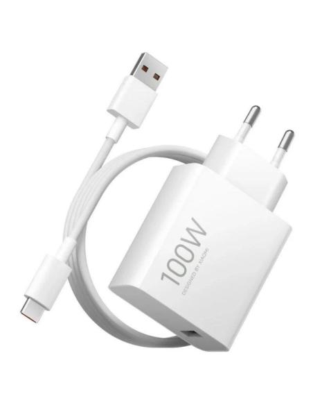 CARGADOR RED XIAOMI GaN UNIVERSAL DE PARED 100W + CABLE / USB-A / BLANCO / CARGA RAPIDA / IDENTIFICACION INTELIGENTE DE DISPOSIT