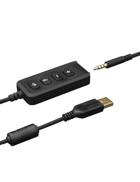White Shark ΞSHARK Taiko Auriculares Alámbrico Diadema Juego USB tipo A Negro, Plata