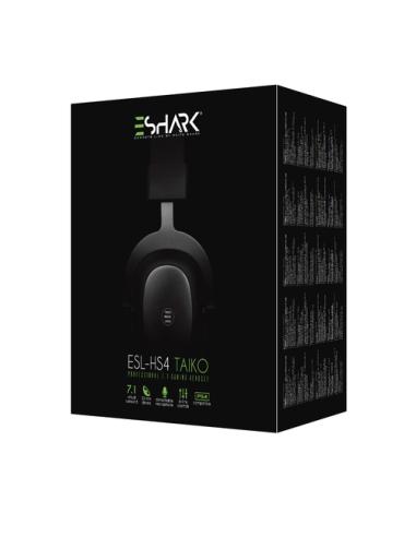 White Shark ΞSHARK Taiko Auriculares Alámbrico Diadema Juego USB tipo A Negro, Plata