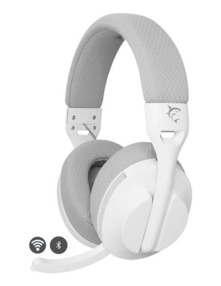 White Shark FALCON Auriculares Inalámbrico y alámbrico Diadema Juego USB Tipo C Bluetooth Blanco, Gris