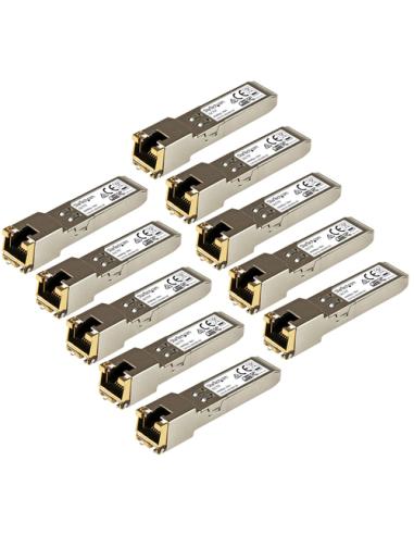 StarTech.com Paquete de 10 Módulos SFP Compatibles con Cisco GLC-T - 1000BASE-T - SFP a RJ45 Cat6 / Cat5e - SFP Ethernet Gigabit