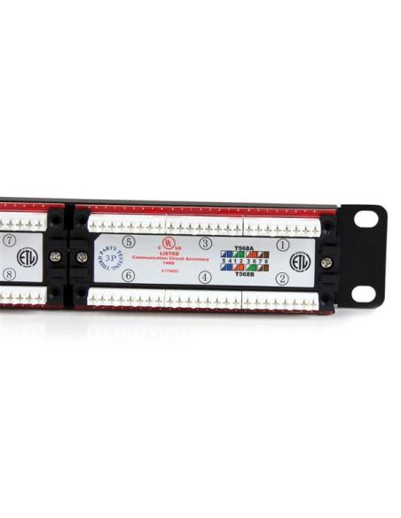 StarTech.com Panel de Parcheo 1U Cat6 110 con 24 Puertos para Montaje en Rack