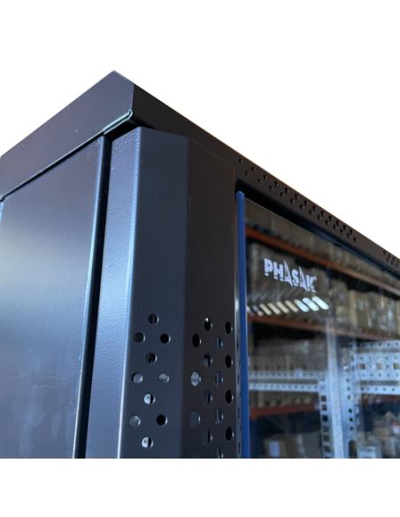 Phasak Armario Rack PRO 19" 22U 600 x 600 negro con ventilación - PHO 6622 (desmontado)