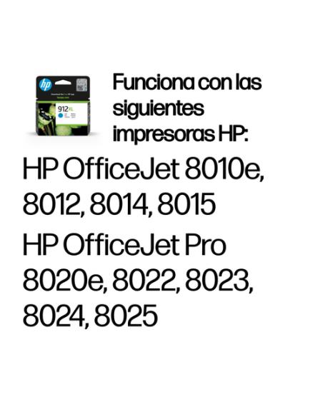 HP Cartucho de tinta Original 912XL cian de alta capacidad