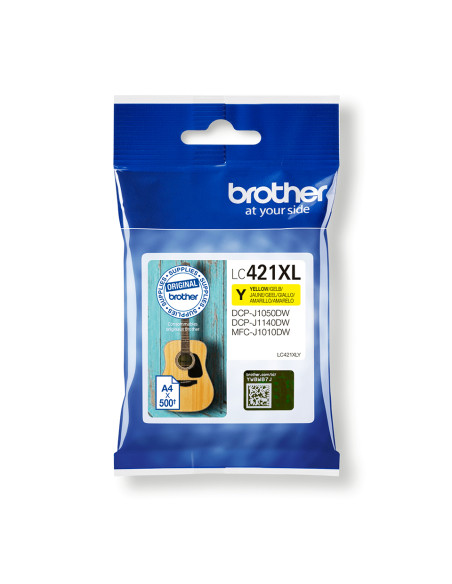 TINTA BROTHER AMARILLA ALTA CAPACIDAD / DCP-J1050DW / DCP-J1140DW / MFC-J1010DW / (500 PAG.) (LC421XLY)