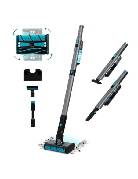 Cecotec Scoba 2100 Twice Aspiradora vertical Batería Secar Ciclónico Sin bolsa 210 W Negro, Azul 2,5 Ah