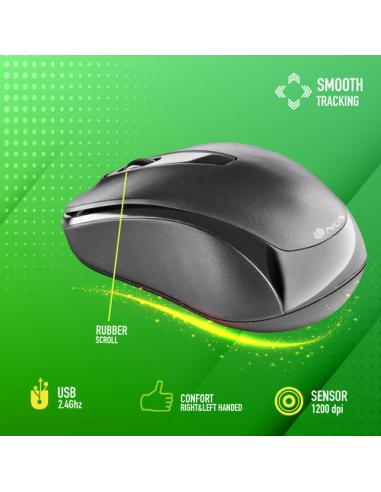 NGS EASY GAMMA ratón Oficina Ambidextro RF inalámbrico Óptico 1200 DPI