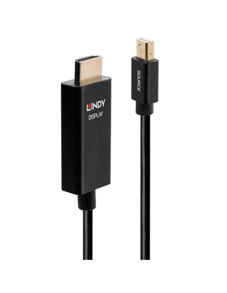 Lindy 40923 adaptador de cable de vídeo 3 m Mini DisplayPort HDMI tipo A (Estándar) Negro