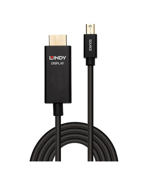 Lindy 40923 adaptador de cable de vídeo 3 m Mini DisplayPort HDMI tipo A (Estándar) Negro