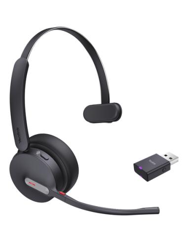 Yealink WH64 Hybrid Mono Teams Auriculares Inalámbrico Diadema Oficina/Centro de llamadas MicroUSB Bluetooth Negro
