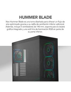 NOX Hummer BLADE, Torre ATX, ARGB, Ultra Airflow, Negro
