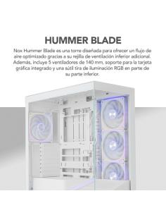 NOX Hummer BLADE, Torre ATX, ARGB, Ultra Airflow, Blanco