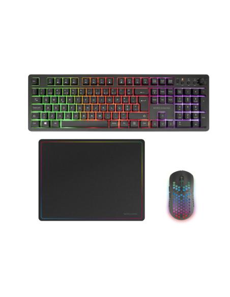 Mars Gaming MCPWXPT teclado Ratón incluido Juego RF inalámbrica + USB QWERTY Portugués Negro