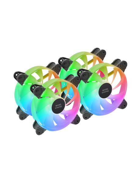 Mars Gaming MF-4A Carcasa del ordenador Ventilador 12 cm Negro 4 pieza(s)