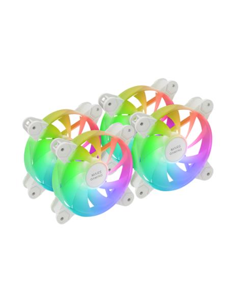 Mars Gaming MF-4A Carcasa del ordenador Ventilador 12 cm Blanco 4 pieza(s)