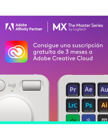 Logitech MX Creative Console, keypad programable con 9 teclas LCD personalizables y dial de control para diseño gráfico, edición