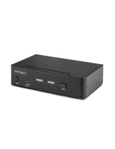 StarTech.com Switch Conmutador KVM DisplayPort de 2 Puertos - 8K60/4K144 - para Un Monitor - DP 1.4 - 2x USB 3.0 - 4x USB 2.0 HI