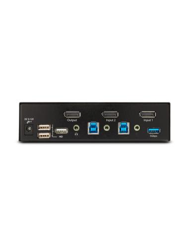 StarTech.com Switch Conmutador KVM DisplayPort de 2 Puertos - 8K60/4K144 - para Un Monitor - DP 1.4 - 2x USB 3.0 - 4x USB 2.0 HI