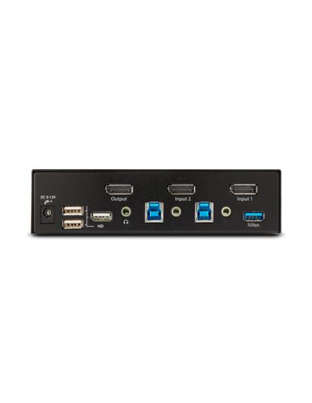 StarTech.com Switch Conmutador KVM DisplayPort de 2 Puertos - 8K60/4K144 - para Un Monitor - DP 1.4 - 2x USB 3.0 - 4x USB 2.0 HI