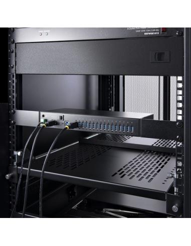 StarTech.com Hub Ladrón USB 3.0 5Gb de 16 Puertos Industrial - Metal - Montaje en Rack/Superficie/DIN - Carga Compartida USB 120
