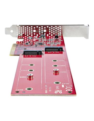 StarTech.com Tarjeta PCIe Adaptadora para 2 SSDs M.2, PCI Express x8 o x16 a NVMe Doble o SSDs M.2 AHCI, PCI Express 4.0, 7,8Gbp